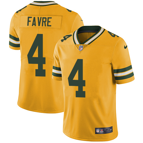 Nike Packers #4 Brett Favre Yellow Youth Stitched NFL Limited Rush Jersey